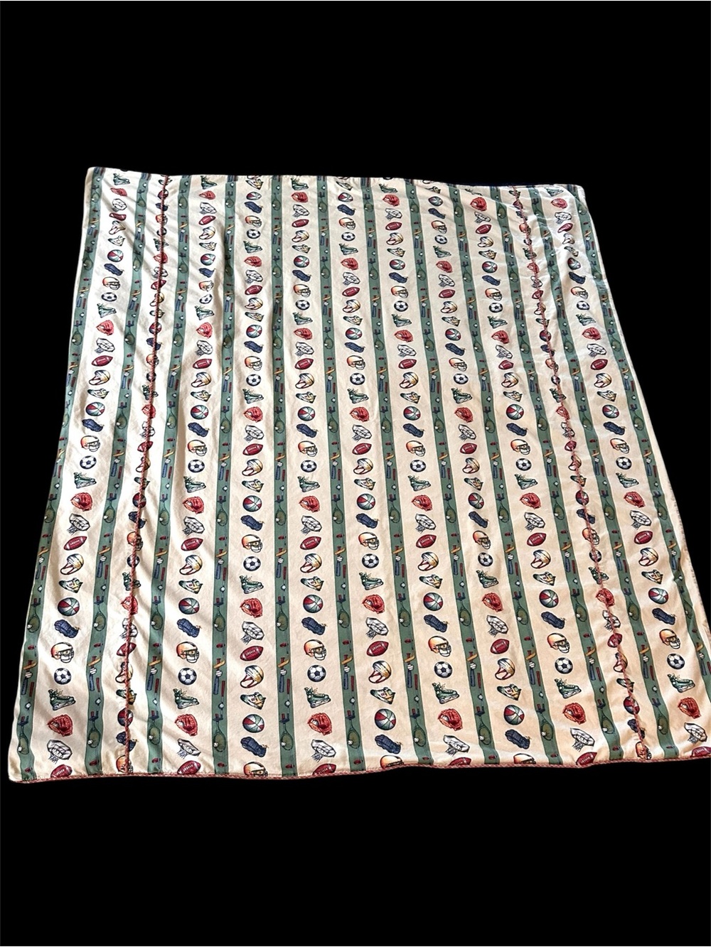 VTG 100% Cotton Duvet Cover Bloomcraft  Football Basketball Soccer Golf Striped